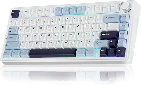 AULA F75 75% Wireless Mechanical Keyboard, Hot Swappable Creamy Keyboard